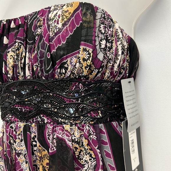 NWT JS Boutique Strapless Beaded Empire Waist Maxi Dress - Picture 5 of 12